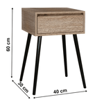 Casa si Gradina - Mobilier - Comode si corpuri - Noptiere - Noptiera / masa, stejar / negru, ALYSANDRA TYPE 1 - Infinity.ro