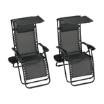 Casa si Gradina - Gradina si terasa - Mobilier exterior - Scaune si sezlonguri gradina - Set de 2 scaune reglabile de gradina, gri, KASPIAN - Infinity.ro