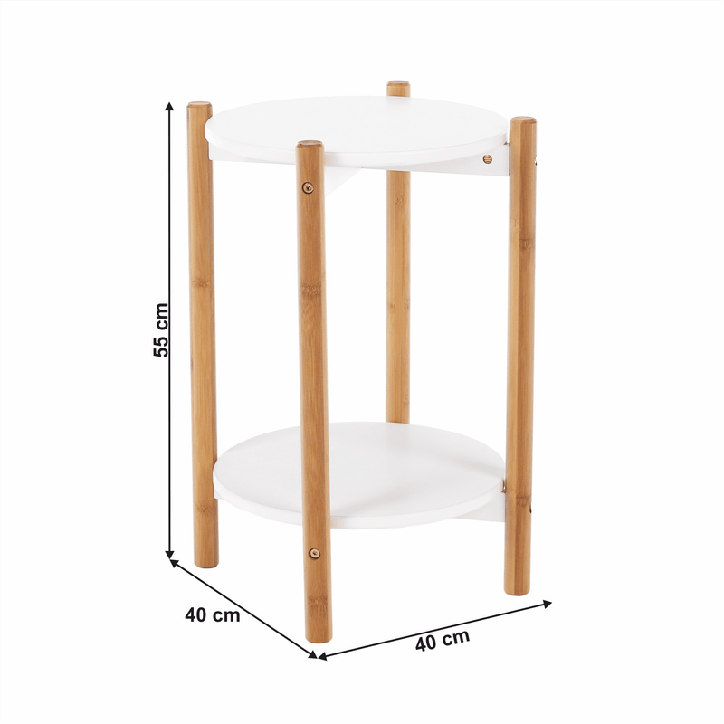 Casa si Gradina - Mobilier - Comode si corpuri - Noptiere - Noptiera / masa, alba / naturala, BAMP - Infinity.ro