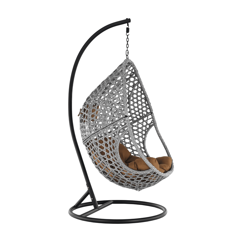 Casa si Gradina - Gradina si terasa - Mobilier exterior - Scaune si sezlonguri gradina - Scaun suspendat gri / negru / maro, NEUL - Infinity.ro