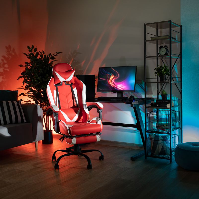 Casa si Gradina - Mobilier - Scaune si fotolii - Fotolii - Fotoliu birou/gaming, negru/alb/rosu, OZGE NEW - Infinity.ro