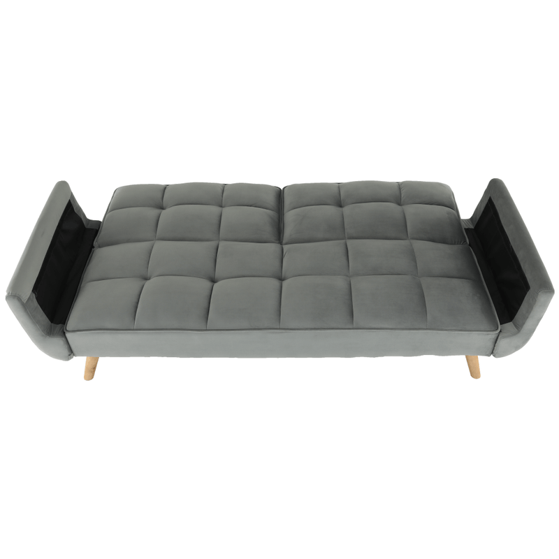 Casa si Gradina - Mobilier - Canapele si coltare - Coltare - Coltar extensibil, catifea gri deschis / fag, KAPRERA NEW - Infinity.ro