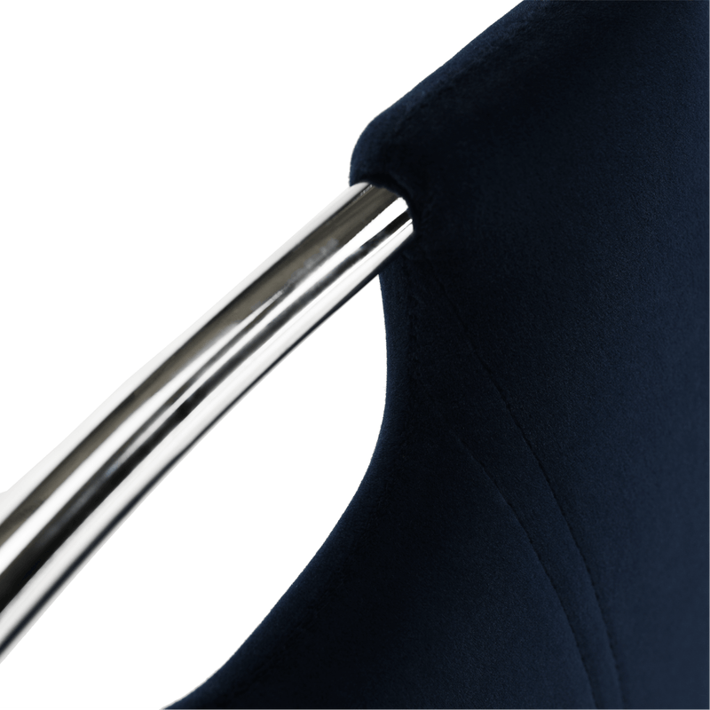 Casa si Gradina - Mobilier - Scaune si fotolii - Scaune - Scaun de masa, tesatura albastra din catifea / crom, OLIVA NEW - Infinity.ro