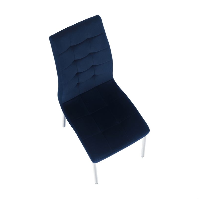 Casa si Gradina - Mobilier - Scaune si fotolii - Scaune - Scaun de masa, tesatura albastra din catifea / crom, GERDA NEW - Infinity.ro