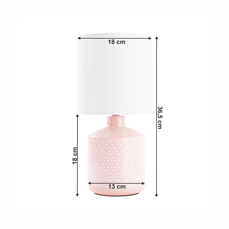 Casa si Gradina - Corpuri si surse de iluminat - Veioze si lampi - Veioze - Lampa de masa, alba / roz, OFRED - Infinity.ro
