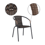 Casa si Gradina - Gradina si terasa - Mobilier exterior - Scaune si sezlonguri gradina - Scaun stivuibil, rachita sintetica maro/metal negru, DOREN - Infinity.ro