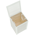 Casa si Gradina/Sanitare/Suporturi si accesorii baie/Accesorii baie - Cos de rufe, bambus lacuit/alb/bej, BASKET - Infinity.ro