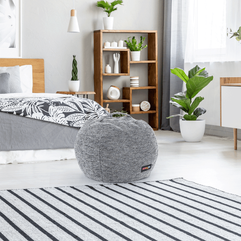 Casa si Gradina - Mobilier - Scaune si fotolii - Fotolii - Husa-puf de ezut,, negru/alb, HANORD - Infinity.ro