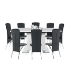 Casa si Gradina - Mobilier - Mese si birouri - Mese bucatarie si dining - Masa dining, alba HG, 120-160x80 cm, IRAKOL - Infinity.ro