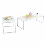 Casa si Gradina - Mobilier - Mese si birouri - Masute de cafea - Set 2 masute de cafea, alb mat/crom, MAGNO TYP 2 - Infinity.ro