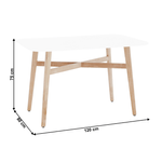 Casa si Gradina - Mobilier - Mese si birouri - Mese bucatarie si dining - Masa dining, alba/natural, 120x80 cm, CYRUS 2 NEW - Infinity.ro