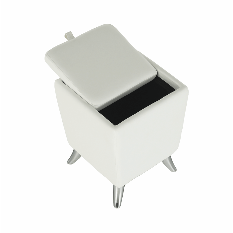 Casa si Gradina - Mobilier - Scaune si fotolii - Tabureti - Taburet, piele ecologica alba/picioare cromate, DARS NEW - Infinity.ro