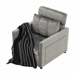 Casa si Gradina - Mobilier - Scaune si fotolii - Fotolii - Fotoliu extensibil, catifea Velvet gri deschis, IGRIM - Infinity.ro