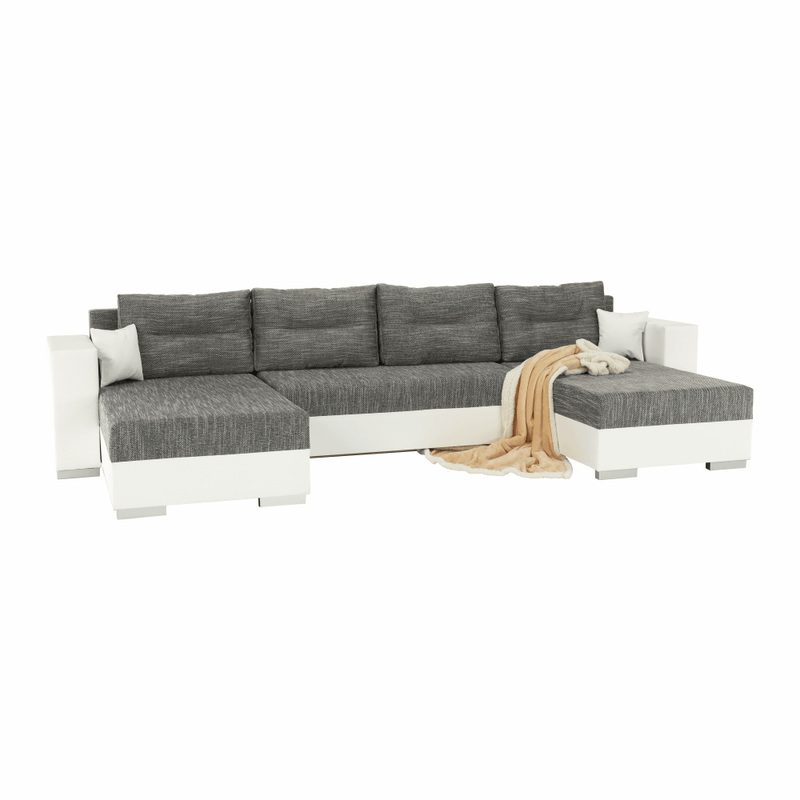 Casa si Gradina - Mobilier - Canapele si coltare - Coltare - Coltar reversibil, alb/gri maroniu, ESSEN - Infinity.ro