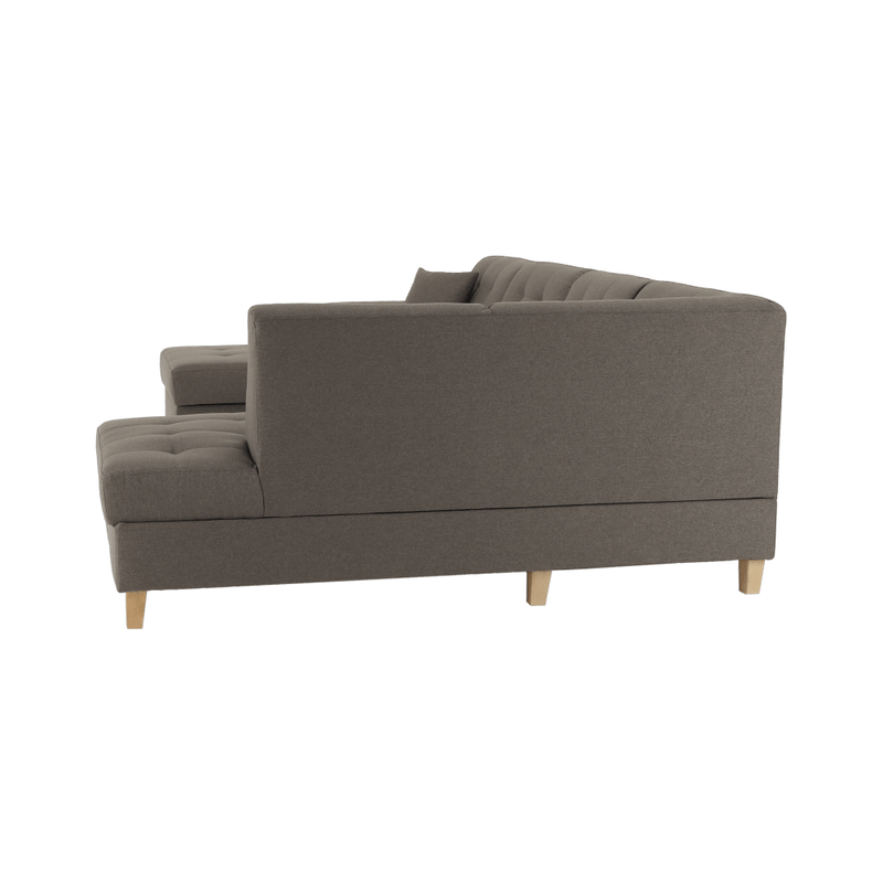 Casa si Gradina - Mobilier - Canapele si coltare - Coltare - Coltar, material textil gri maroniu TAUPE, model stanga, BRIDGET - Infinity.ro