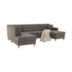 Casa si Gradina - Mobilier - Canapele si coltare - Coltare - Coltar, material textil gri maroniu TAUPE, model dreapta, BRIDGET - Infinity.ro