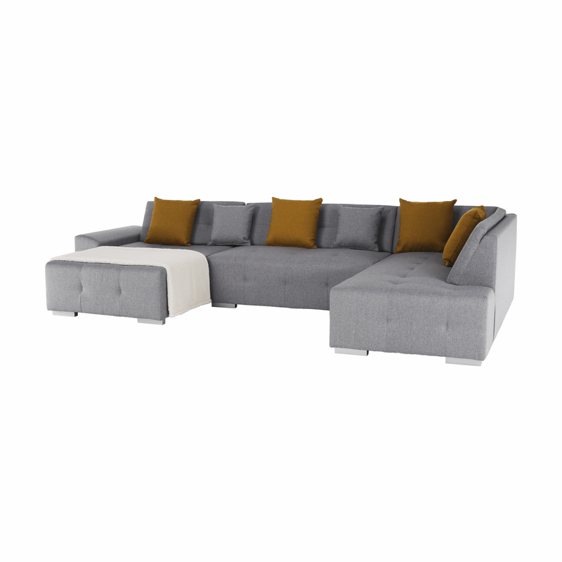 Casa si Gradina - Mobilier - Canapele si coltare - Canapele - Canapea, gri/mustar, model dreapta, BELLIS U - Infinity.ro
