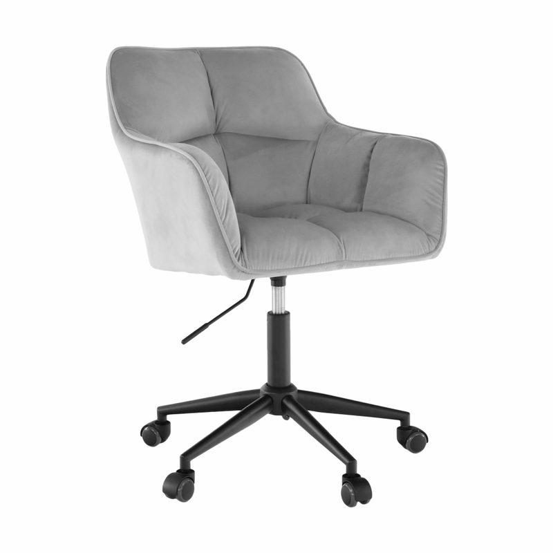 Casa si Gradina - Mobilier - Scaune si fotolii - Scaune - Fotoliu de birou, material catifea gri  /metal, HAGRID - Infinity.ro