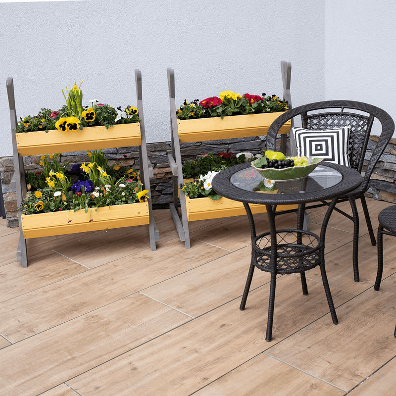 Casa si Gradina - Gradinarit si plante - Plante si ghivece - Ghivece si suporturi - Suport pentru flori din lemn, natural / gri, BERON - Infinity.ro