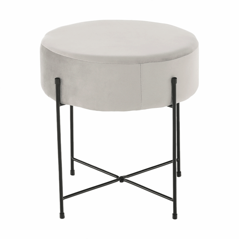 Casa si Gradina - Mobilier - Scaune si fotolii - Tabureti - Taburet, catifea Velvet gri/negru, MARIME - Infinity.ro