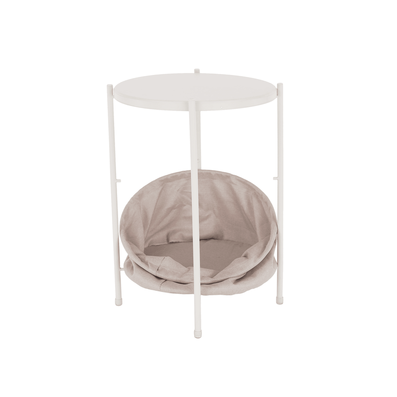 Casa si Gradina - Mobilier - Mese si birouri - Birouri - Masa laterala cu tava detasabila, alb / maro, FANDOR - Infinity.ro