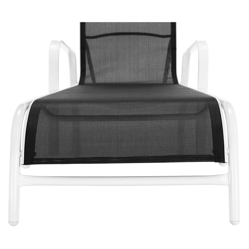Casa si Gradina - Gradina si terasa - Mobilier exterior - Scaune si sezlonguri gradina - Sezlong de gradina reglabil, gri/alb, ATREO - Infinity.ro