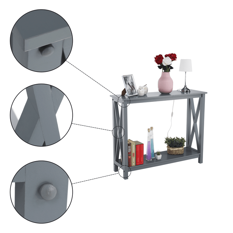 Casa si Gradina - Mobilier - Mese si birouri - Masute de cafea - Masuta tip consola, gri inchis, SONET - Infinity.ro