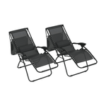 Casa si Gradina - Gradina si terasa - Mobilier exterior - Scaune si sezlonguri gradina - Set de 2 scaune reglabile de gradina, gri, KASPIAN - Infinity.ro
