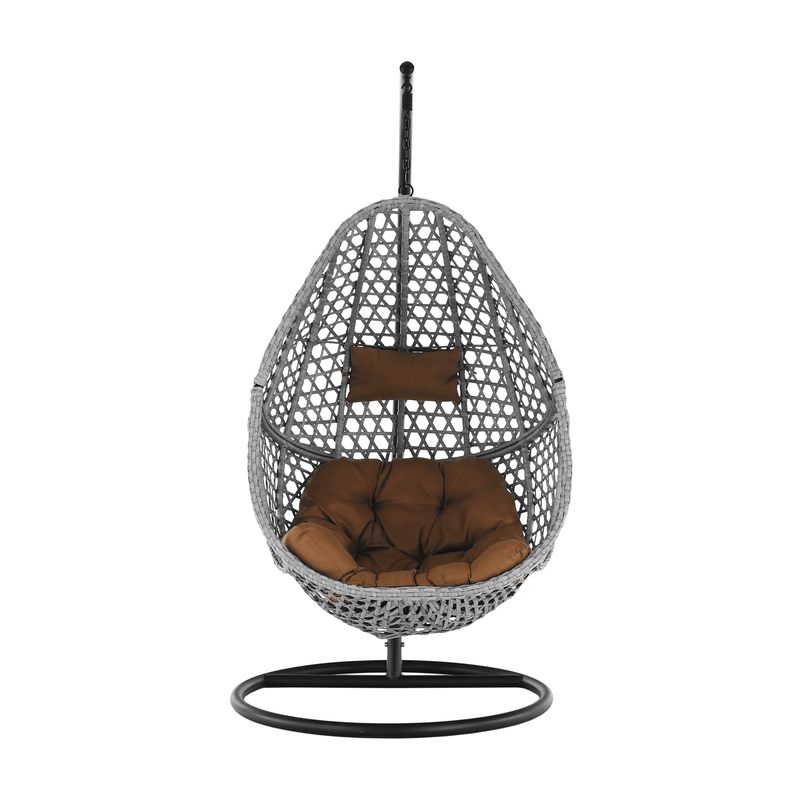 Casa si Gradina - Gradina si terasa - Mobilier exterior - Scaune si sezlonguri gradina - Scaun suspendat gri / negru / maro, NEUL - Infinity.ro