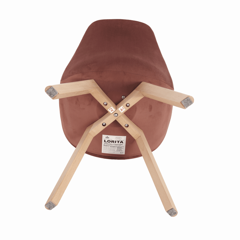 Casa si Gradina - Mobilier - Scaune si fotolii - Scaune - Scaun, catifea Velvet roz/lemn fag, LORITA - Infinity.ro