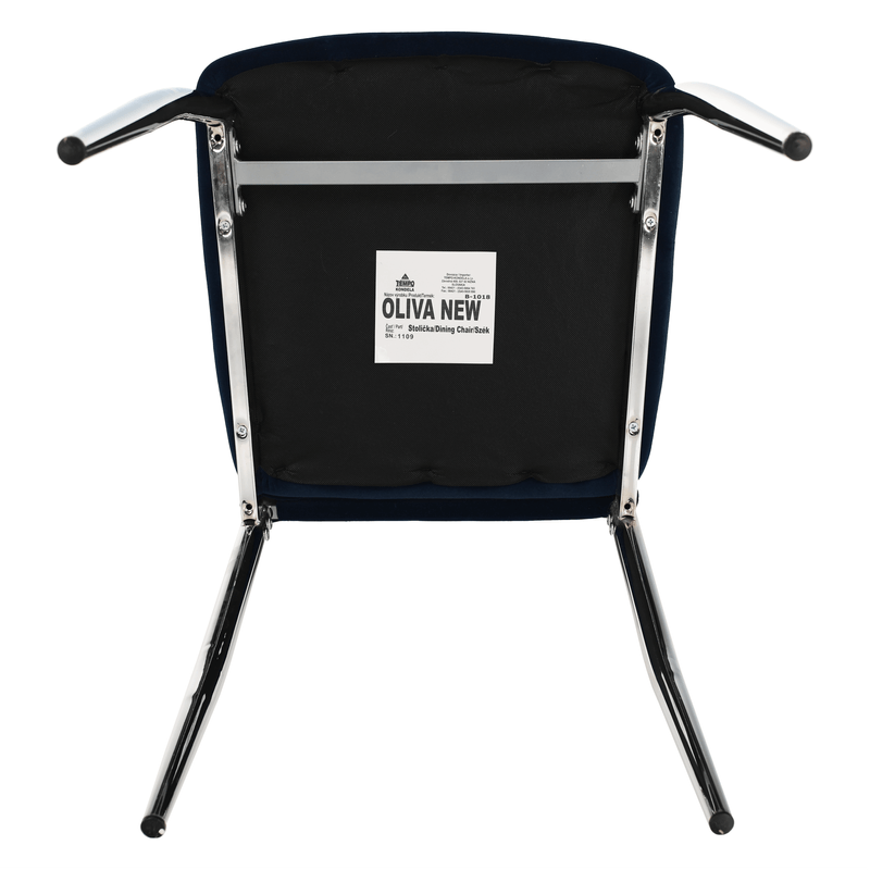 Casa si Gradina - Mobilier - Scaune si fotolii - Scaune - Scaun de masa, tesatura albastra din catifea / crom, OLIVA NEW - Infinity.ro