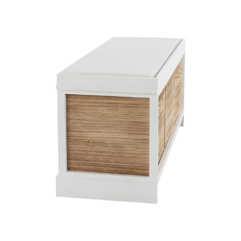 Casa si Gradina - Mobilier - Organizare si depozitare - Bancute - Banca cu 3 sertare, alb/miere, TEDRA NEW - Infinity.ro