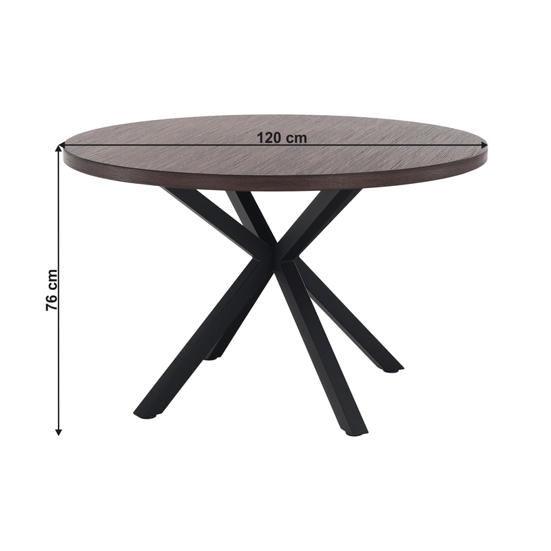 Casa si Gradina - Mobilier - Mese si birouri - Mese bucatarie si dining - Masa de sufragerie stejar inchis / negru, diametru 120 cm, MEDOR - Infinity.ro