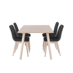 Casa si Gradina - Mobilier - Seturi de mobilier - Seturi mese si scaune - Set de masa, fag deschis / tesatura gri, GALIO 1 + 4 - Infinity.ro