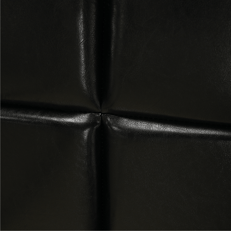 Casa si Gradina - Mobilier - Paturi si accesorii - Paturi - Pat matrimonial cu somiera, 160x200, piele eco neagra, MIKEL - Infinity.ro