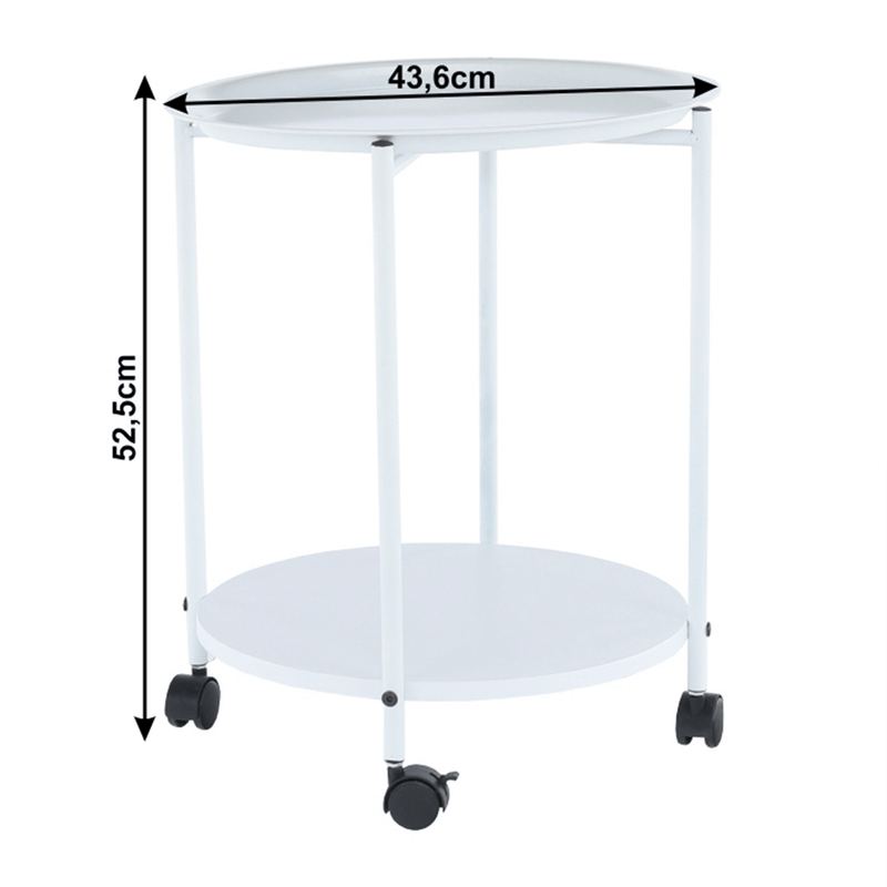 Casa si Gradina - Mobilier - Mese si birouri - Birouri - Masuta portabila cu roti, alb, DERIN - Infinity.ro