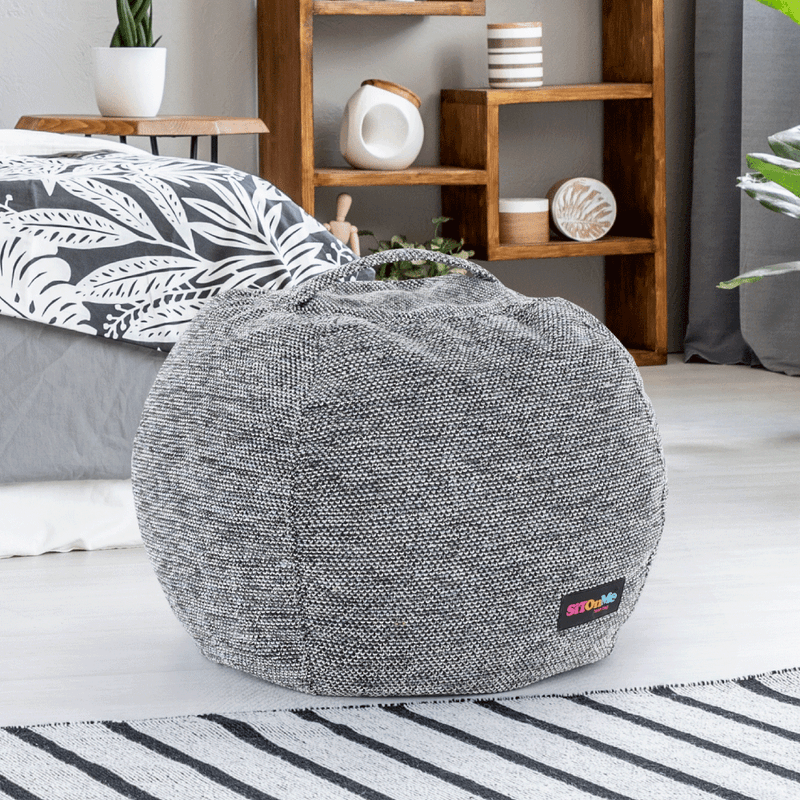 Casa si Gradina - Mobilier - Scaune si fotolii - Fotolii - Husa-puf de ezut,, negru/alb, HANORD - Infinity.ro
