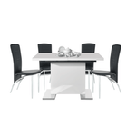 Casa si Gradina - Mobilier - Mese si birouri - Mese bucatarie si dining - Masa dining, alba HG, 120-160x80 cm, IRAKOL - Infinity.ro