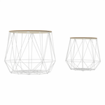 Casa si Gradina - Mobilier - Mese si birouri - Masute de cafea - Set masute auxiliare, natural/alb, DALUX - Infinity.ro