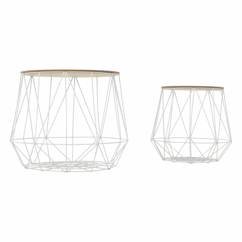 Casa si Gradina - Mobilier - Mese si birouri - Masute de cafea - Set masute auxiliare, natural/alb, DALUX - Infinity.ro