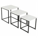 Casa si Gradina - Mobilier - Mese si birouri - Masute de cafea - Set 3 masute de cafea, alb mat/negru, KASTLER TYP 3 - Infinity.ro
