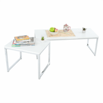 Casa si Gradina - Mobilier - Mese si birouri - Masute de cafea - Set 2 masute de cafea, alb mat/crom, MAGNO TYP 2 - Infinity.ro