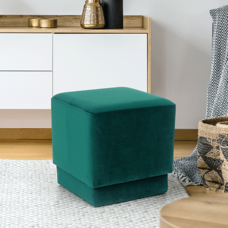 Casa si Gradina - Mobilier - Scaune si fotolii - Tabureti - Taburet, catifea Velvet smarald, ALIMA - Infinity.ro