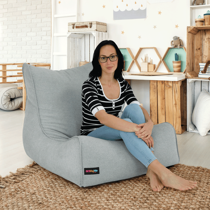Casa si Gradina - Mobilier - Scaune si fotolii - Fotolii - Fotoliu tip sac, material textil gri deschis, EGALEO - Infinity.ro