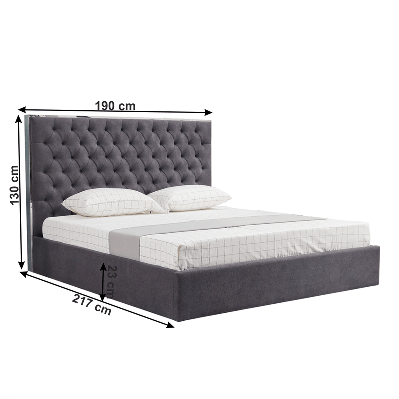 Casa si Gradina - Mobilier - Paturi si accesorii - Paturi - Pat, gri inchis, 180x200, NADIA - Infinity.ro