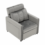 Casa si Gradina - Mobilier - Scaune si fotolii - Fotolii - Fotoliu extensibil, catifea Velvet gri deschis, IGRIM - Infinity.ro