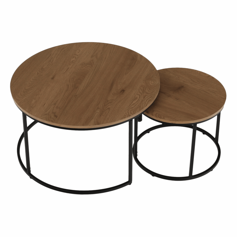 Casa si Gradina - Mobilier - Mese si birouri - Masute de cafea - Set de doua mese de cafea, stejar / negru, IKLIN - Infinity.ro