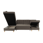 Casa si Gradina - Mobilier - Canapele si coltare - Coltare - Coltar, material textil gri maroniu TAUPE, model dreapta, BRIDGET - Infinity.ro