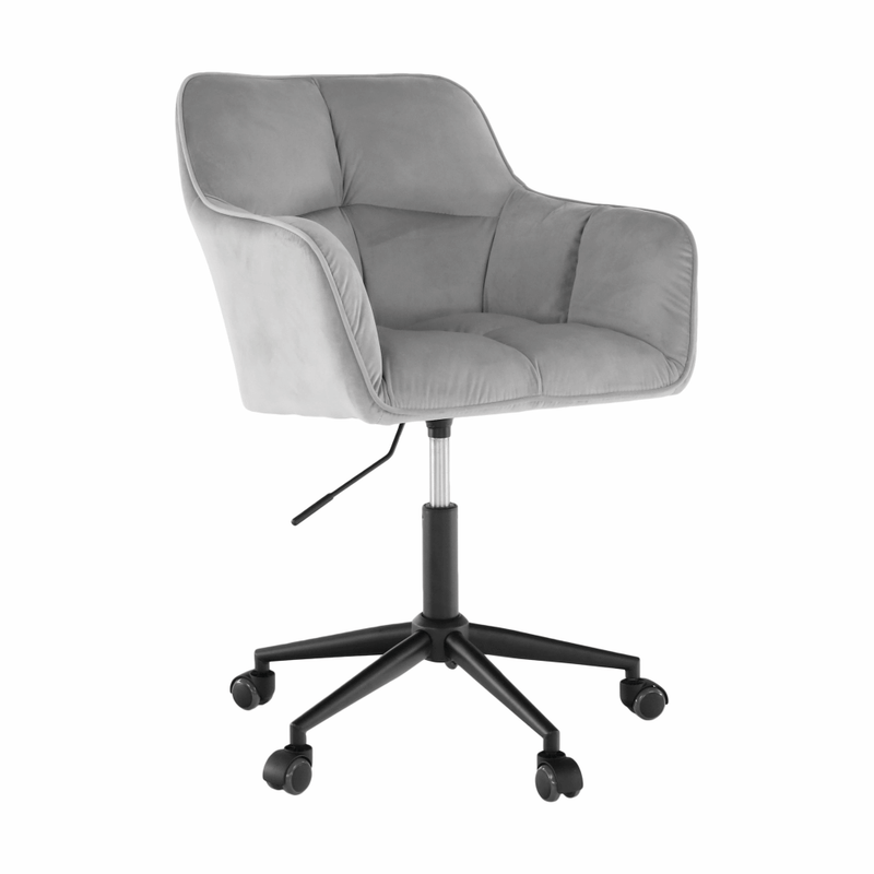 Casa si Gradina - Mobilier - Scaune si fotolii - Scaune - Fotoliu de birou, material catifea gri  /metal, HAGRID - Infinity.ro