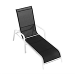 Casa si Gradina - Gradina si terasa - Mobilier exterior - Scaune si sezlonguri gradina - Sezlong de gradina reglabil, gri/alb, ATREO - Infinity.ro